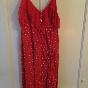 Red mid length summer dress